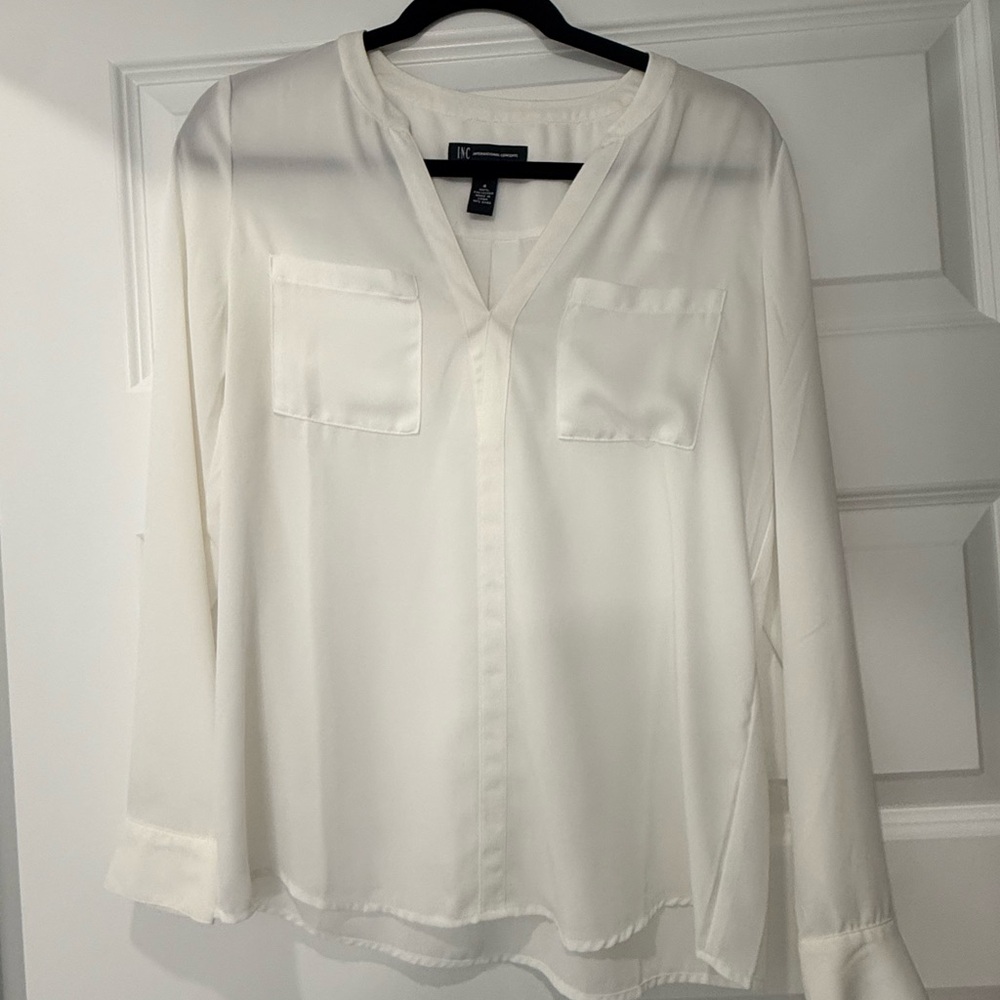 INC International Concepts Cream Blouse
